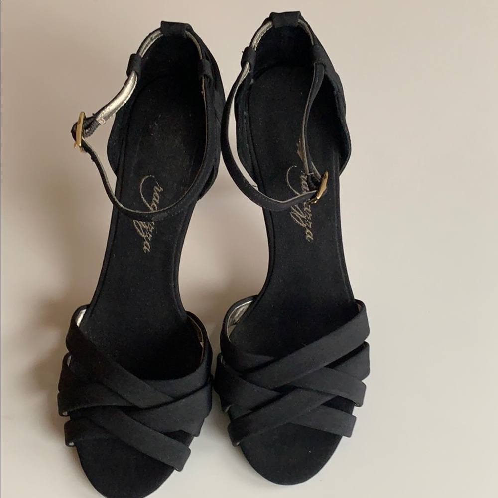 Ragazza Black Fabric Evening Sandals